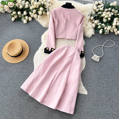Women Two-Piece Sets Sexy Long Sleeve Single Breasted Top and High Waist Slim Skirt Korean Fashion Casual Autumn Winter Clothing
