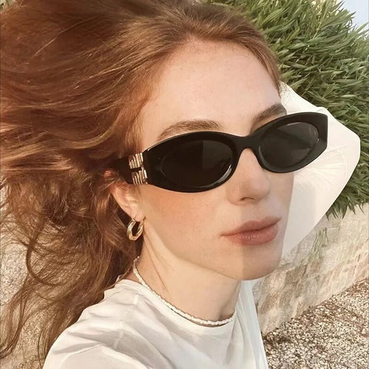 Vintage Oval Women's Sunglasses Luxury Designer Brand Men's Small Frame Cat Eyes Sunglasses gafas de sol UV400