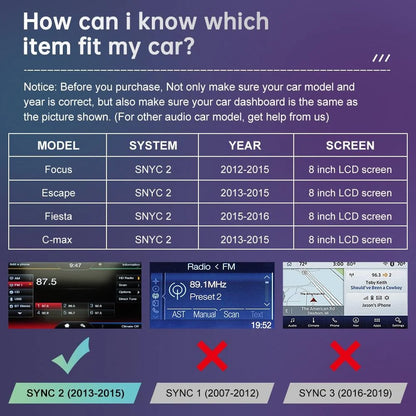 Wireless Carplay Android Auto for Ford Sync2 System Explorer Focus Fiesta C-max Edge F-150 Fusion Taurus 2011-2016 Decoder box