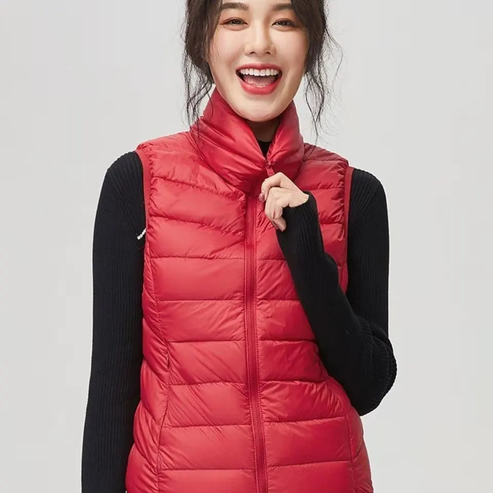 Ultralight Down Vest Women 2025 New Sleeveless Jacket Female White Duck Down Waistcoat Female Warm Puffer Jacket Outwear