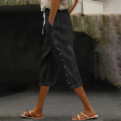 Fashion Casual Summer Capris Women'S High Waisted Short Pants Black White Slim Fit Trousers Street Sports White Black Pants
