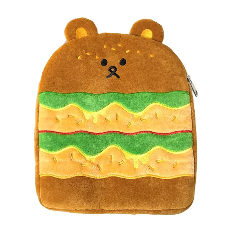 2024New HamBurger Cartoon Bear Ipad Case Tablet Bag 9 10 11 Inch Inner Tank Bag Girl Thickened Handheld iPad Storage Bags