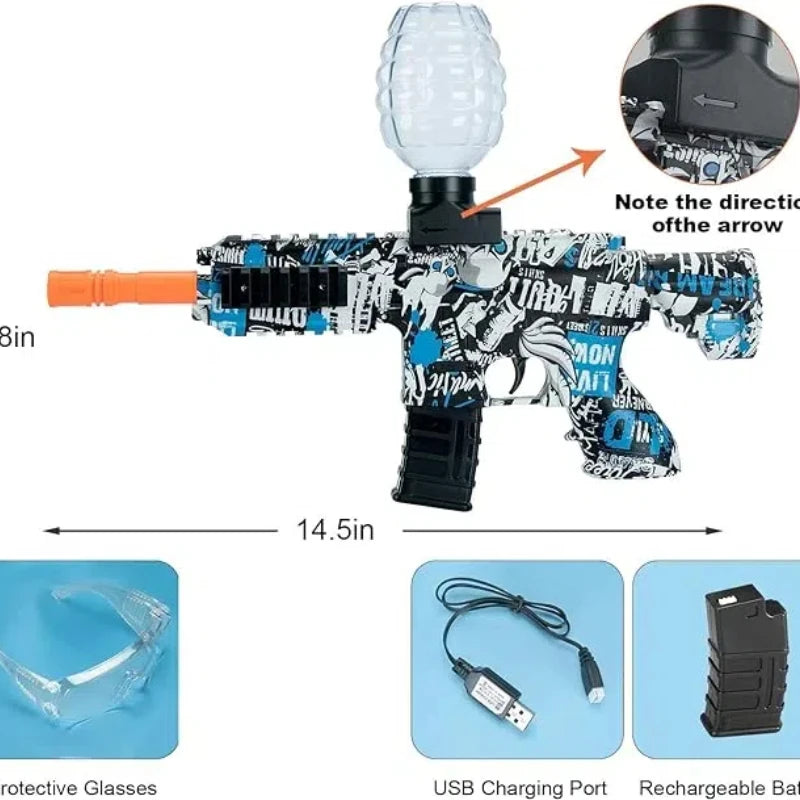 M416 Blaster Toy Gun, Blaster With Glasses, Automatic Summer Outdoor Toys For Activities Team Game(without water beads）