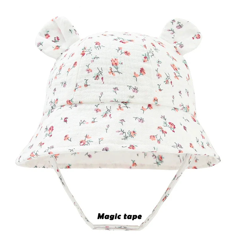 Spring Autumn Solid Color Soft Baby Bucket Hat Cotton Fisherman Hats Kids Summer Toddler Boy Girls Panama Sun Cap Children 0-12M
