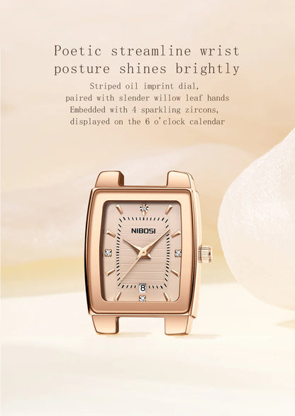 NIBOSI Luxury Ladies Watch Stainless Steel Waterproof Quartz Watch for Woman High Quality Female Clock Elegant Women's Watches