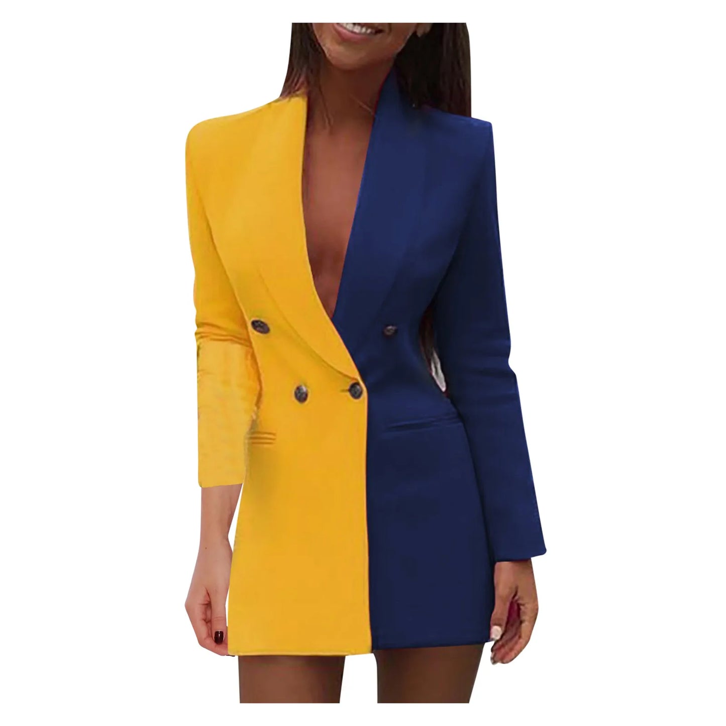 Casual Color Blazer Mini Dress