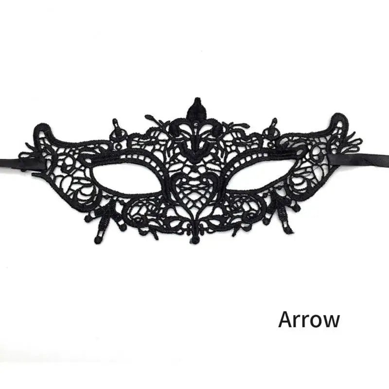 EtherealBe women's black lace masquerade mask with intricate floral design for elegant events