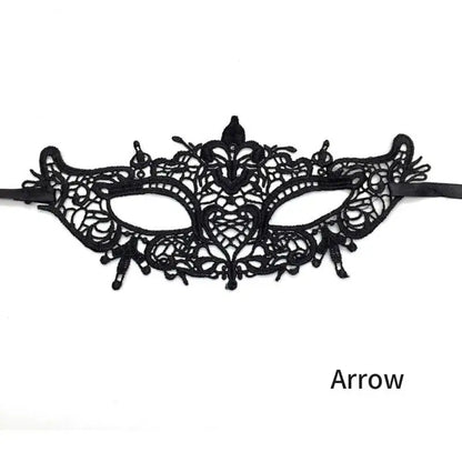 EtherealBe women's black lace masquerade mask with intricate floral design for elegant events