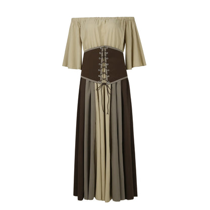 New Medieval Costume for Women Halloween Corset Gothic Renaissance Dress Plus Size Flare Sleeve Ball Gown Cosplay Clothes