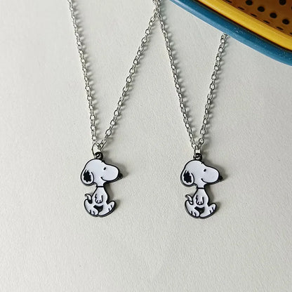 Cartoon Snoopy Sleepwear Trouser Suit Long Sleeves Pajamas Loose Simple Cardigan Home Wear Fashion Soft Comfort Cute Girls Gift