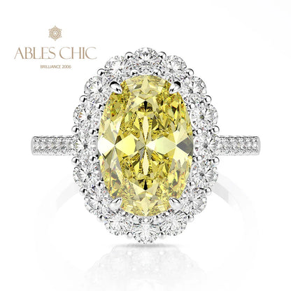 Ables Chic Sterling Silver Oval Lab Citrine Engagement Ring Big Kunzite Morganit Bridal Women Rings S2R1S2R1021