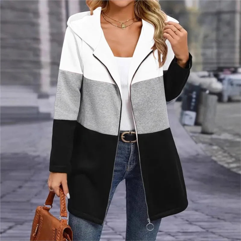 EtherealBe contrasting three color women's jacket with a stylish design for casual outings