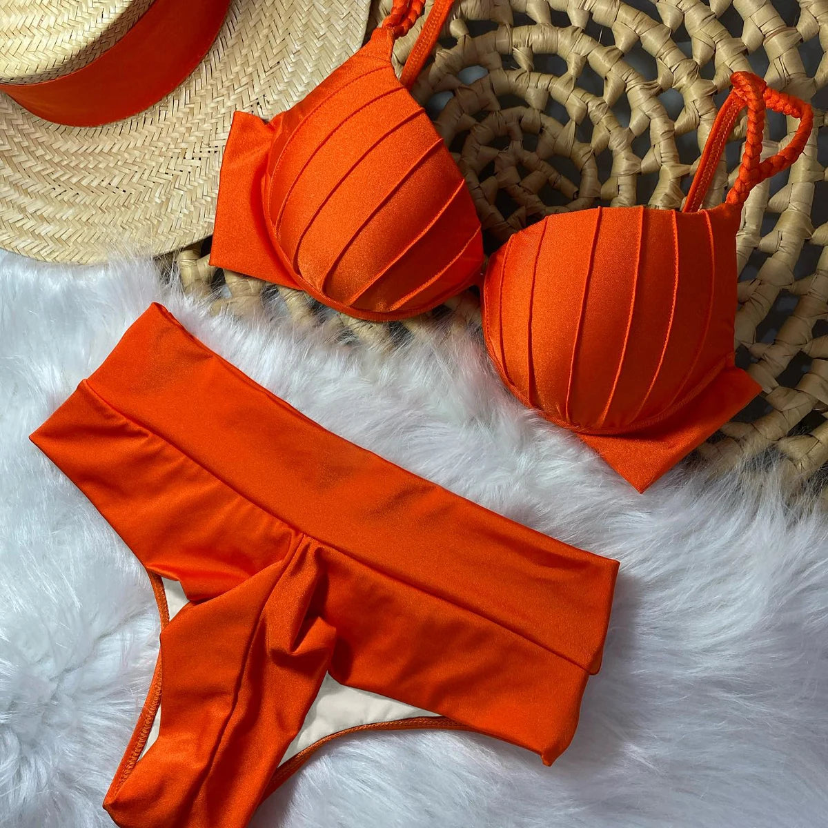Sexy High Waist Bikini Swimsuit Brazilan Bikini Set Swimwear for Women High Leg Push Up Two Piece Bathing Suits Summer Female