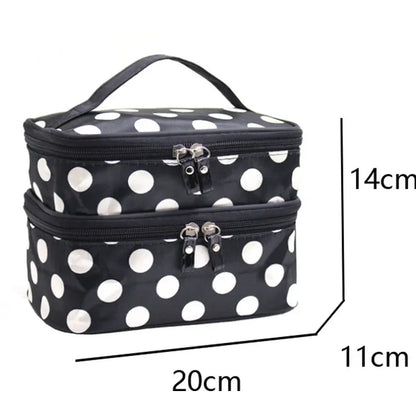 Large Capacity Makeup Bag Double Zip Women Cosmetic Bag Bathing Pouch Travel Toiletries Organizer Waterproof Storage Make Up Cas
