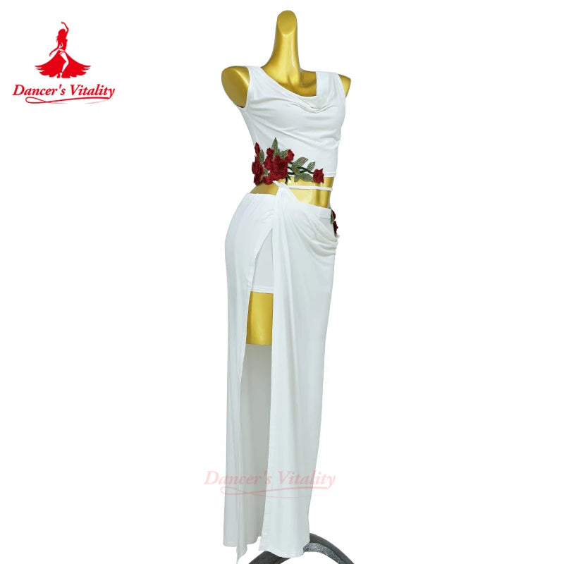 New Belly Dance Costume Set for Women's High end Sexy Rose Embroidery Practice Set Adult Oriental Dancing Clothing