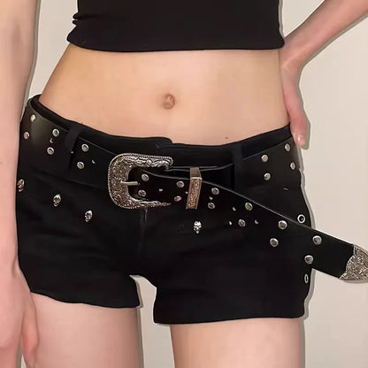 Heavy Retro Rivet Belt Women's Fashion Personality High-End With Jeans 2024 New Belt Trend