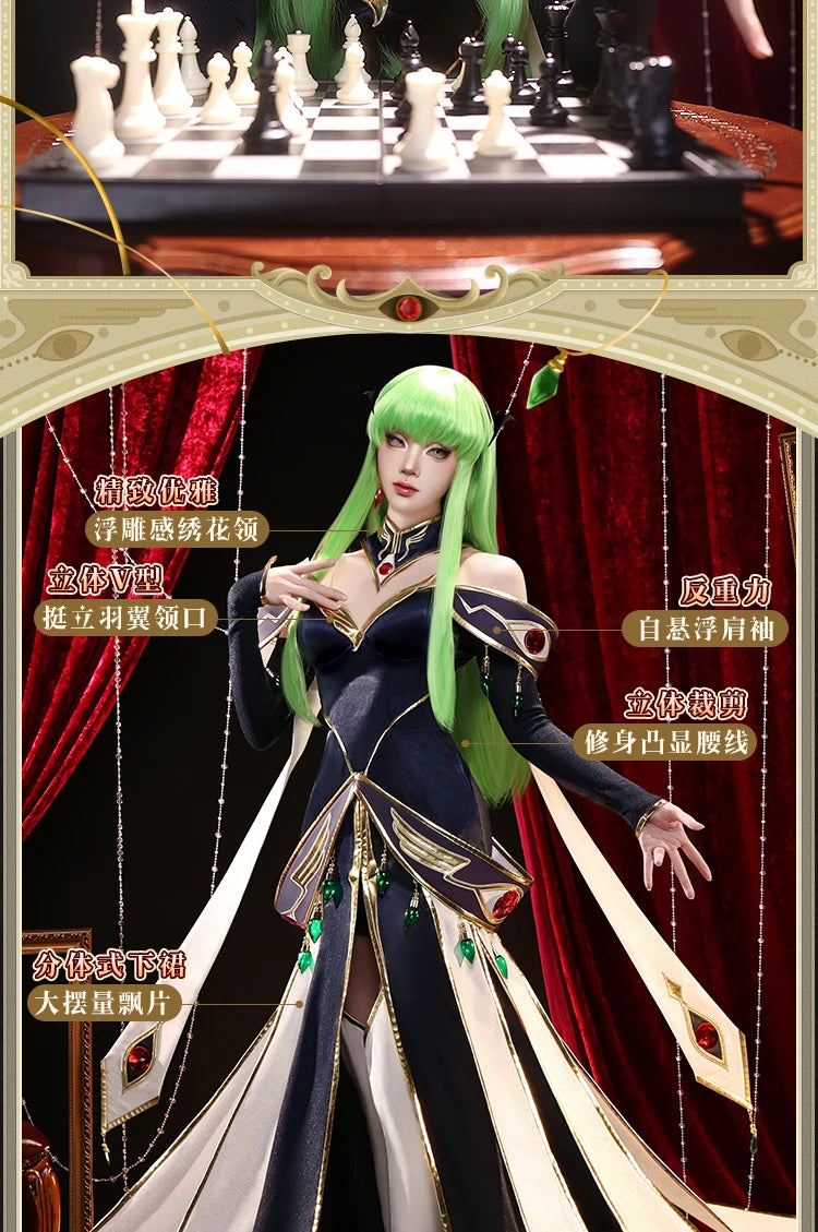 2025 New CC Cosplay Costume Halloween Christmas Role Playing C Geass Mooyiyi cos Queen Dress Gorgeous and elegant 1:1 restore