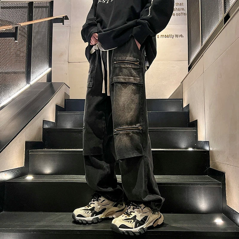 2024 Fall Fashion Zipper trend Straight leg jeans2024 Fall Fashion Zipper trend Straight leg jeans
