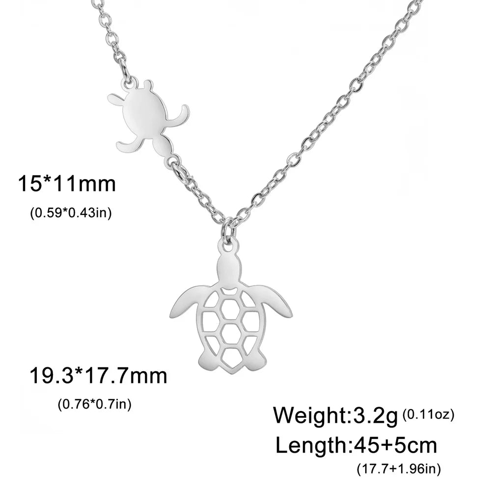 EtherealBe sea turtle pendant necklace for women in silver with intricate detailing