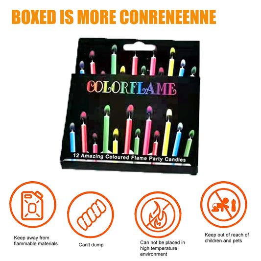 Multicolour Flame Candles Colorful 6/12pcs/pack Wedding Party Birthday Cake Candles Decoration Party Supplies for Children Kids