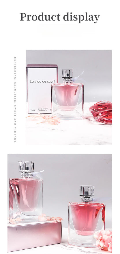 High-Quality Ribbon Women's Perfume Floral Scent Intense Fragrance 50ml Premium Brand Perfume 75ml, Red Elegant Packaging femme