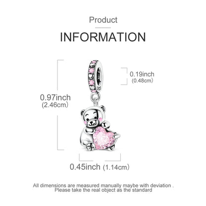 Original Charms Bead 925 Sterling Silver Inlaid Zirconium Animal Paper Crane Snail Pendants Fit Bracelet Jewelry Gift Marking