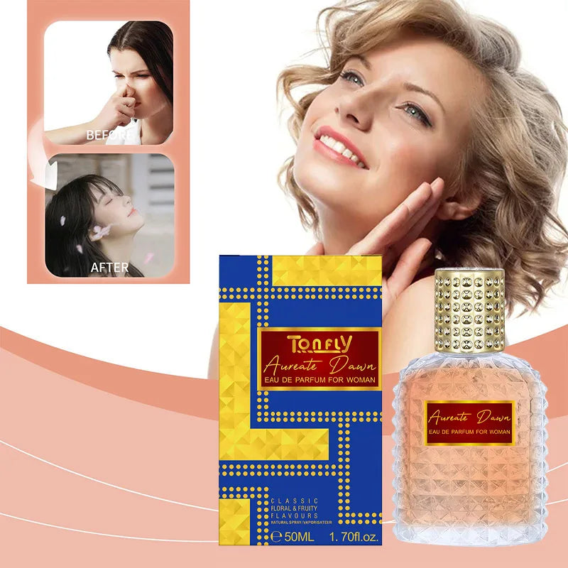 New Women's High-end Perfume Floral Fragrance 50ml Rivet Perfume Fresh Charm Lemon Orange Rose Eau De Toilette Pheromone