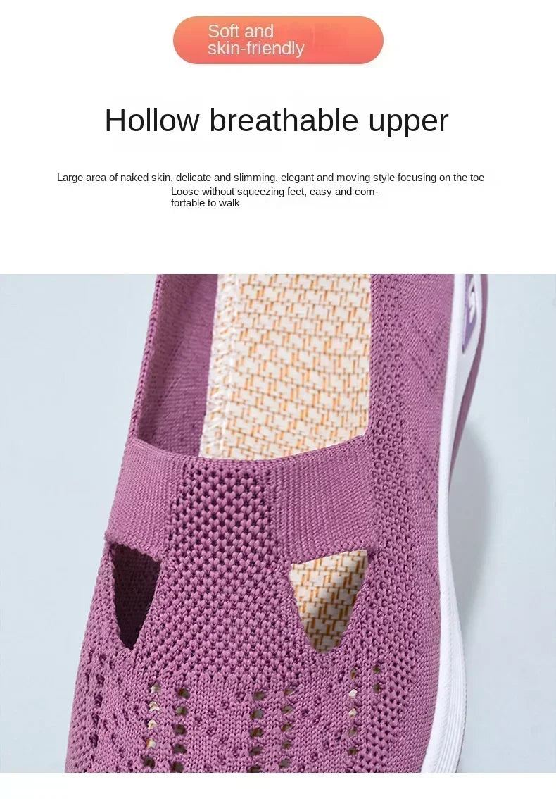 EtherealBe lightweight women's walking flats with a hollow breathable upper for comfort and style