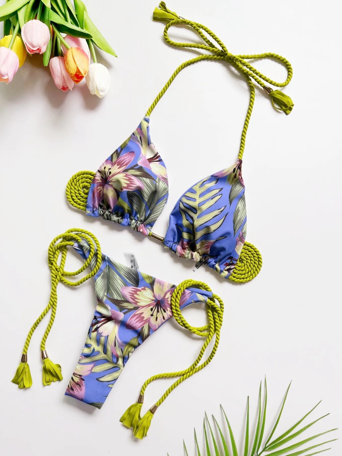 RUOTONSEPT New Sexy Braiding rope Bandage Bikini Set Women Swimsuit Two-piece Triangle Swimwear Bathing Suit Brazilian Biquinis