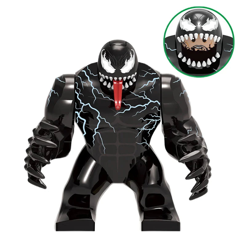 Building Blocks Marvel Transformation Figures Big Goblin Spiderman Iron Man Venom Captain Hawk Deadpool Technic Armor Gift Toys