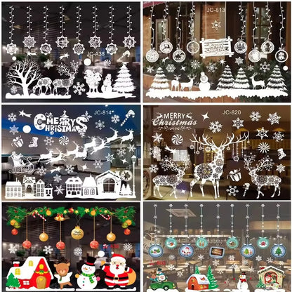 Christmas Window Sticker Merry Christmas Decorations For Home 2025 Cristmas Ornament Xmas Navidad Natal Gifts New Year 2026