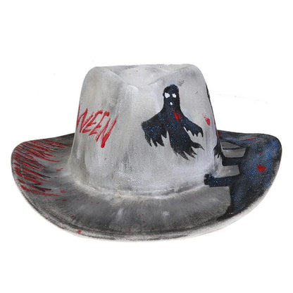 EtherealBe Halloween Cowboy Hat for Adults - Spooky Style