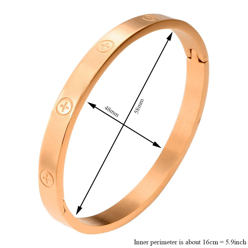 G&DAdvanced Inlai Crystal Stainless Steel Women's Bracelet/Ring Jewelry Golden Resistant To Corrosion set Gift Party Excluse