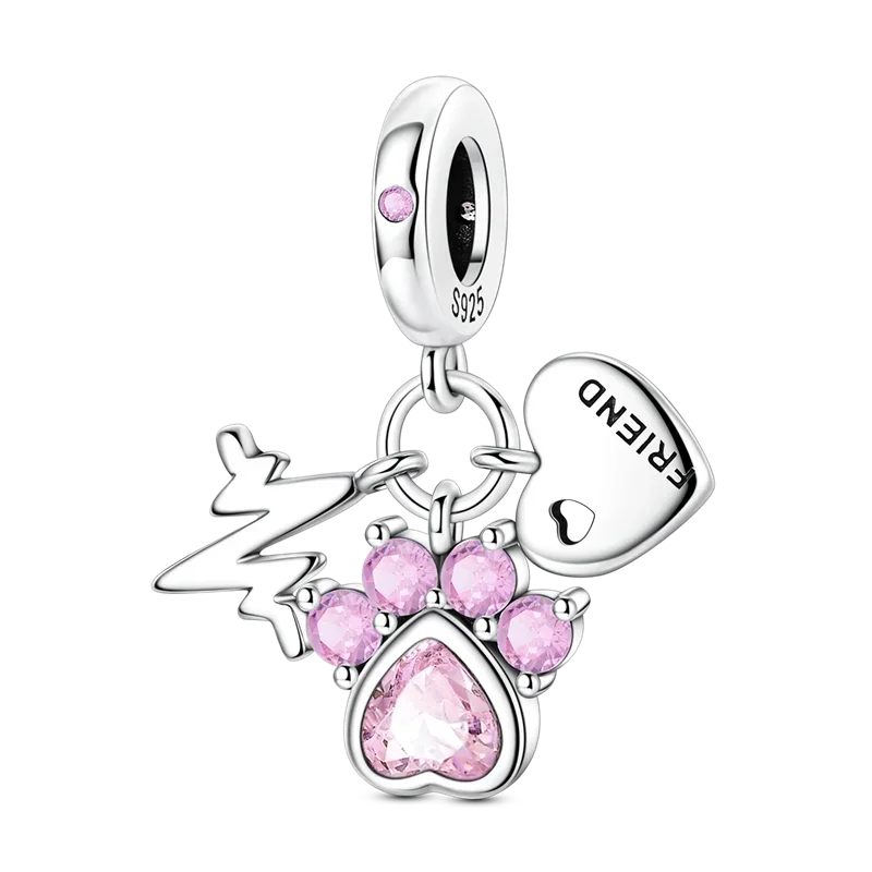 Original Charms Bead 925 Sterling Silver Inlaid Zirconium Animal Paper Crane Snail Pendants Fit Bracelet Jewelry Gift Marking