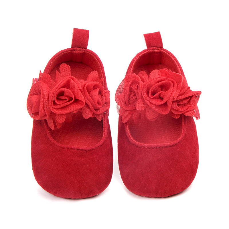 Baby Girl Shoes First Walkers Flower Pattern Fabric Cotton Shoe Unisex Non-slip Breathable Soft Bottom Toddler Crib 0-18M