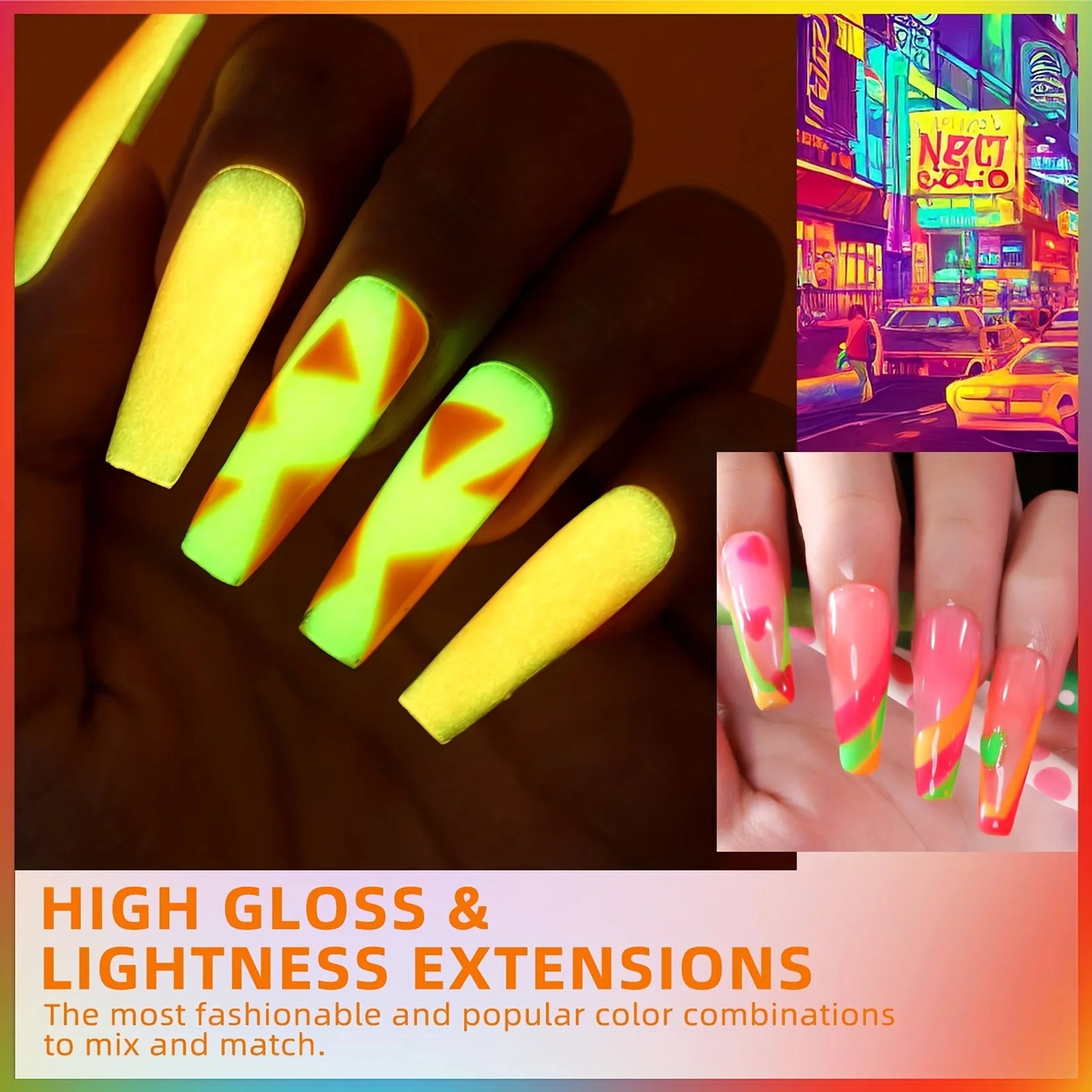 12 kinds of candy colored Poly, equipped with pure Poly gel and glitter Poly, nail gel is suitable for all season women's partie