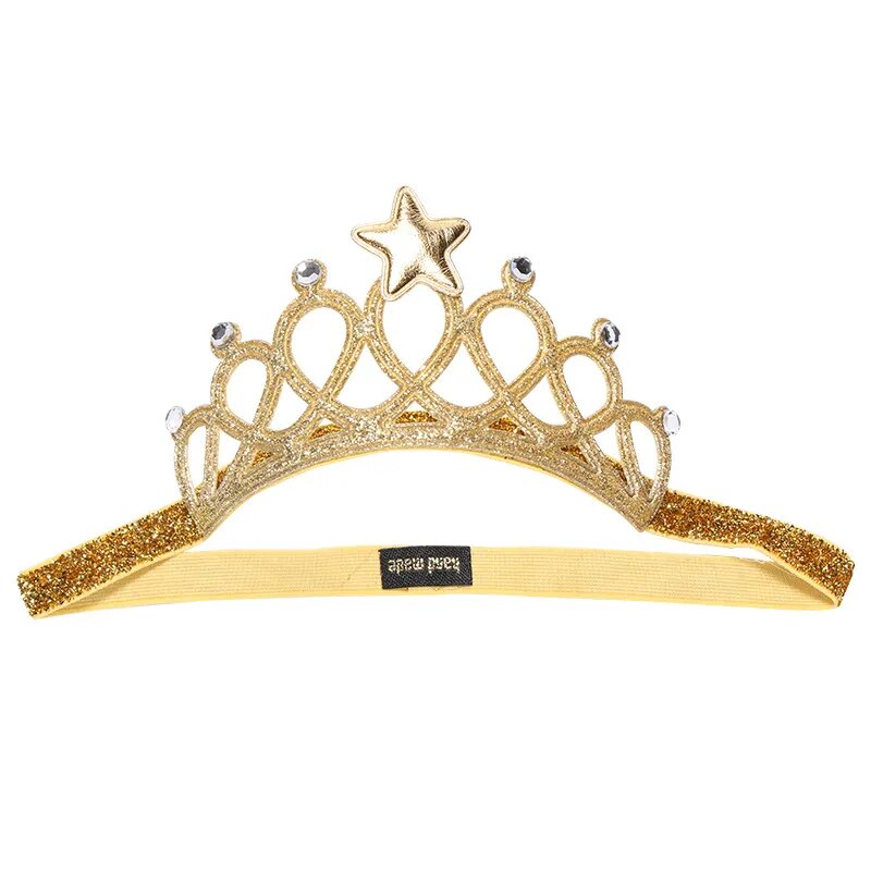 Child Rhinestones Princess Headband Elastic Hair Crown Tiara Accessories Hair Band Accessory Gift