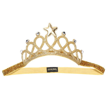Child Rhinestones Princess Headband Elastic Hair Crown Tiara Accessories Hair Band Accessory Gift