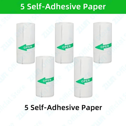 ZWN Portable Bluetooth Mini Printer Mobile Phone Photo Title Note Print Pocket Student Error Label Printer for Children's Gifts