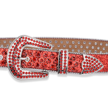 Punk block Rhinestone Belt Chic Western Jeans Sparkle Crystal Denim Girl Mosaic Jeans Belt