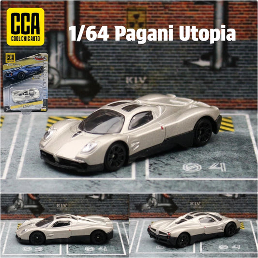 CCA 1/64 Series Pagani Utopia Toy Car Model Diecast Alloy Vehicle Miniature Free Wheels Collection Gift for Children Boys Kid
