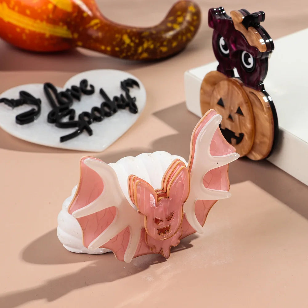 EtherealBe bat and pumpkin lapel pins Halloween with colorful designs for festive outfits