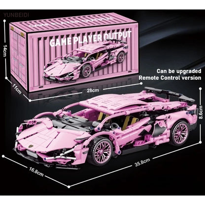Technology Racing Car Block Model 1280PCS+ 1:14 Motion Speed Car Model Mechanical Super Block Assembly Toy Children Adult Gifts