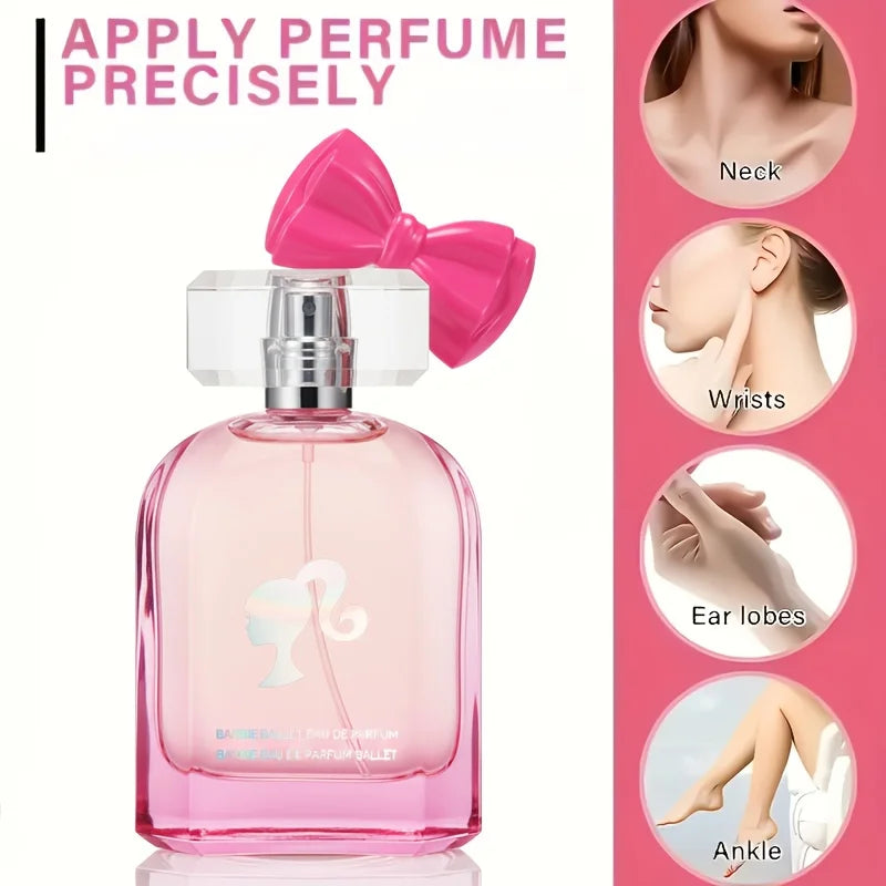 MINISO X Barbie Perfume and Barbie Pink Massage Comb Set 2.54 oz/75 ml Original Women's Perfume, Perfect Christmas Gift