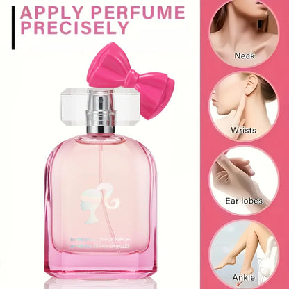MINISO X Barbie Perfume and Barbie Pink Massage Comb Set 2.54 oz/75 ml Original Women's Perfume, Perfect Christmas Gift