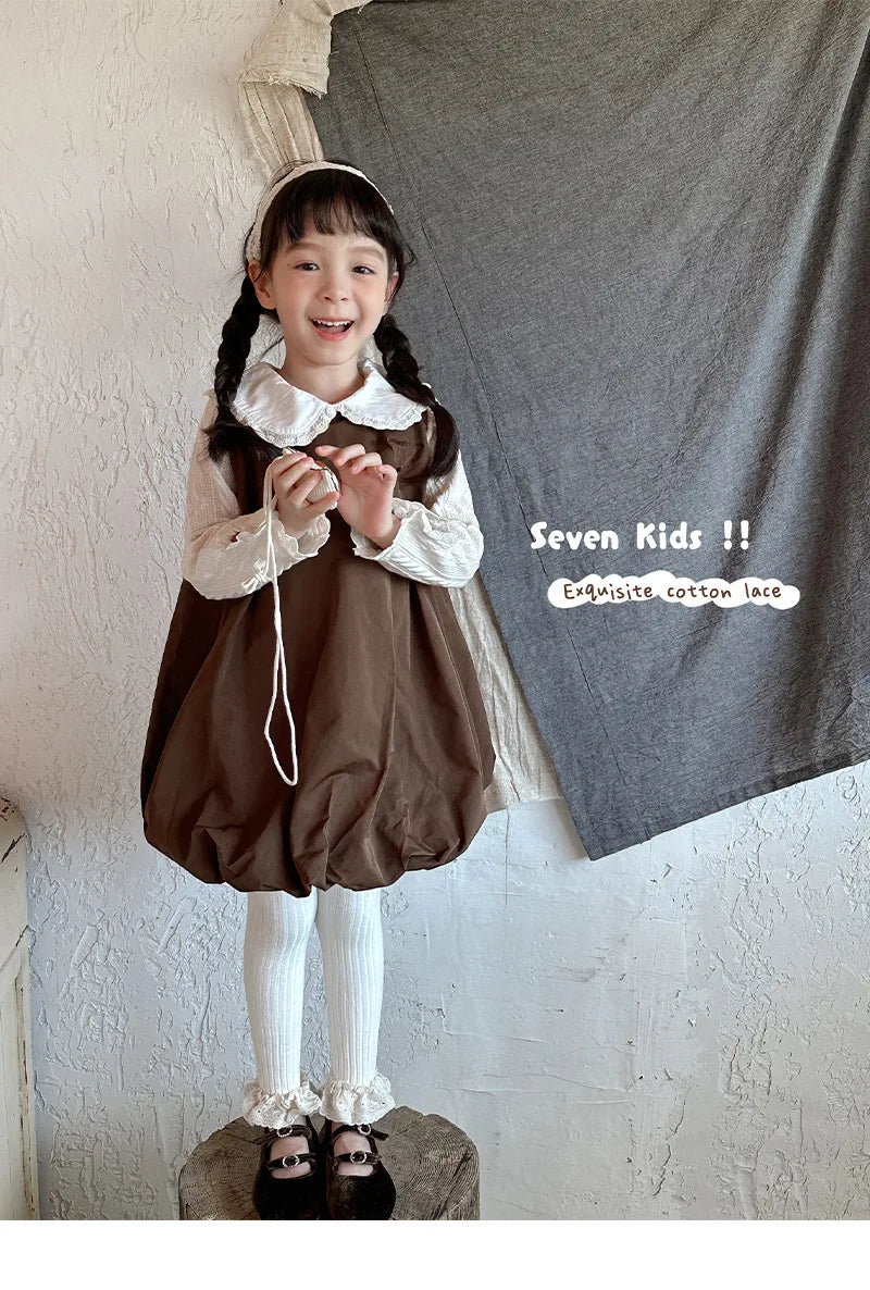 Autumn Baby Girls Leggings Ribbed Pants Cotton Lace Cuff  Toddler Kid Leggings Striped Casual Pants Kids Outfits Trousers