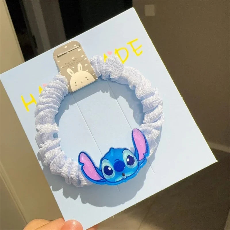 Disney Stitch Hair Ropes Cute Cartoon Angel Girl&Child Hair Accessories Ponytail Holder Fashion Hair Bands Kawaii Holiday Gifts