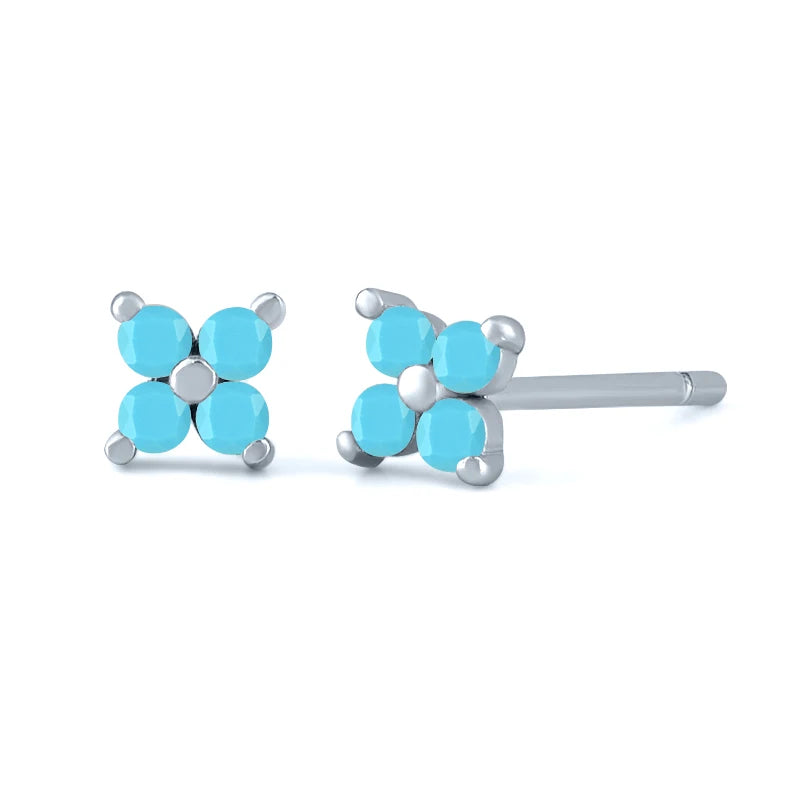 925 Sterling Silver Needle Small Geometry Triangle Crystal Stud Earring for Woman Lovers' Couples Bling Simple Piercing Earrings