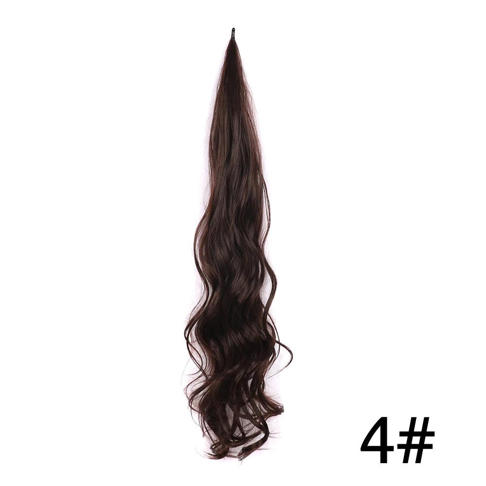 32" Flexible Wrap Around Ponytail Hair Extension Long Curly Synthetic Ponytail Wavy Pretty Hair Ponytails Hairpieces For Women