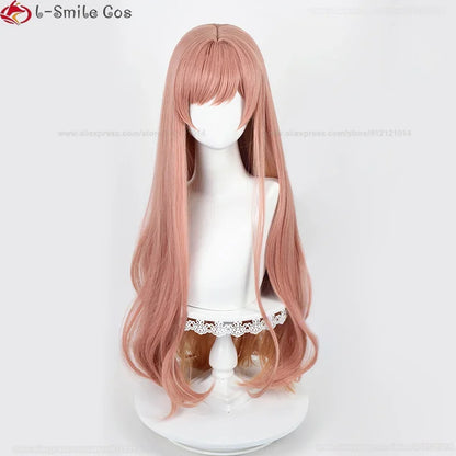 85cm Rapi Cosplay Wig Nikke Rapi Wig Cosplay Pink Orange Brown Heat Resistant Synthetic Hair Halloween Anime Wigs +Wig Cap
